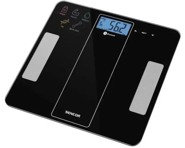 Cantar corporal Sencor SBS 8000BK, 12 utilizatori, 180 kg, Bluetooth (Negru)