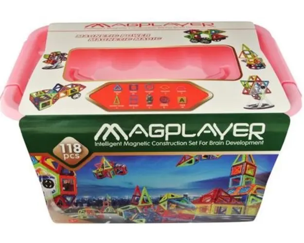 Joc de constructie magnetic Magplayer, 118 piese