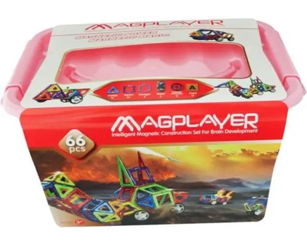 Joc de constructie magnetic Magplayer, 66 piese