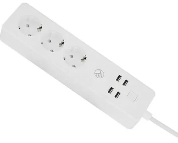 Prelungitor Smart Tellur TLL331031, WiFi, 3 Prize, 4 x USB, 2200W, 10A, 1.8 m (Alb)