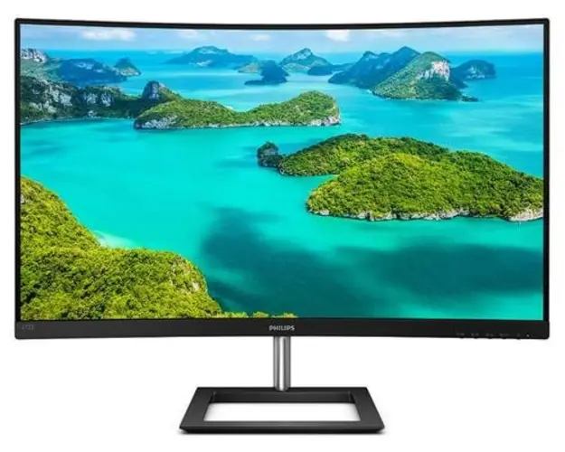 Monitor VA LED Philips 27inch 272E1CA/00, Full HD (1920 x 1080), VGA, HDMI, DisplayPort, Boxe, Ecran Curbat, 75 Hz (Negru)