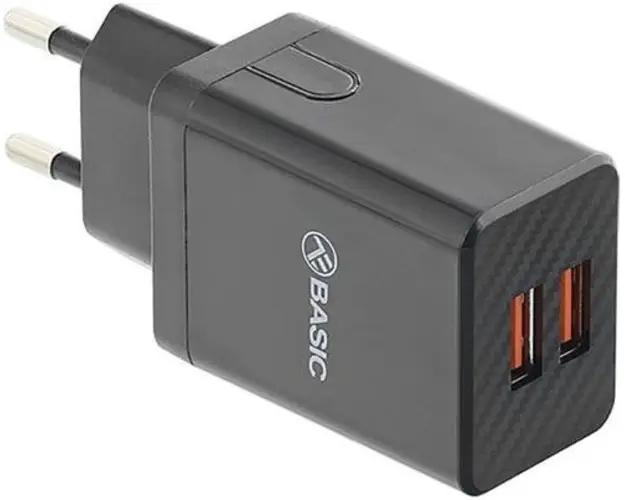 Incarcator retea Tellur Basic TLL151211, 2x USB (Negru)