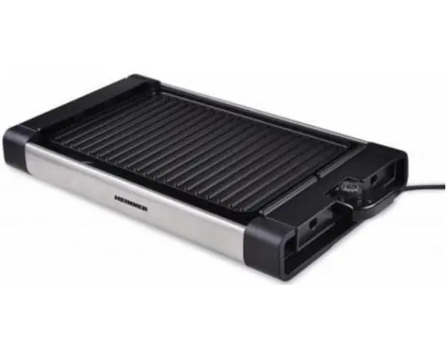 Gratar electric Heinner HEG-F1800, 1800W, Temperatura reglabila, Placa reversibila antiadeziva (Negru)