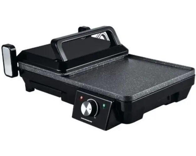 Gratar electric Heinner HEG-F20002P, 2000W, Temperatura reglabila, Invelis marmura anti-adeziv (Negru)