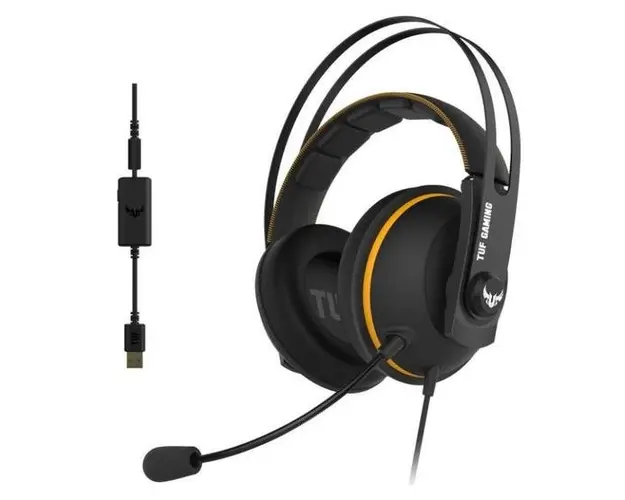 Casti ASUS TUF Gaming H7, 7.1, Microfon (Negru/Galben)