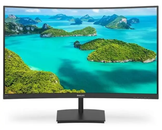 Monitor VA LED Philips 27inch 271E1SCA/00, Full HD (1920 x 1080), VGA, HDMI, Boxe, Ecran curbat, 75 Hz (Negru)