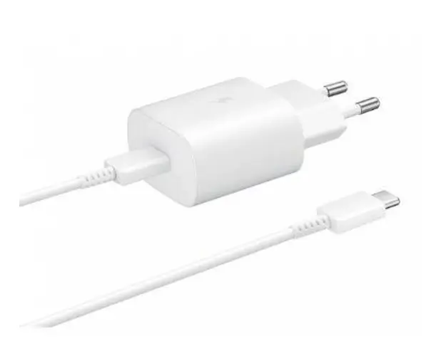 Incarcator retea Samsung EP-TA800XWEGWW Super Fast Charger, 1 x USB-C, 25W + cablu USB-C (Alb)