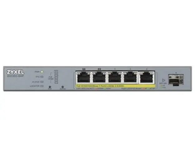 Switch ZyXEL GS1350-6HP, Gigabit, 6 Porturi, PoE, Smart Management
