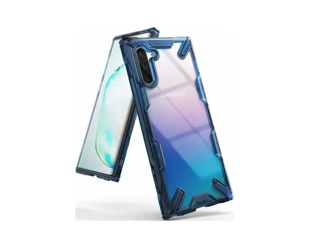Protectie spate Ringke FUSION X pentru Samsung Galaxy Note 10 (Transparent/Albastru)
