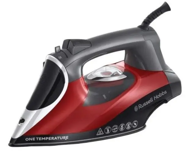 Fier de calcat Russell Hobbs One Temperature 25090-56, O singura temperatura, 2600 W, Talpa ceramica, 0.35 L (Rosu/Negru)