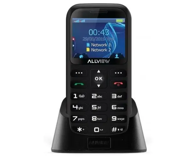 Telefon Mobil Allview D2 Senior, 2G, Ecran TFT 2.31inch, Dual Sim (Negru)
