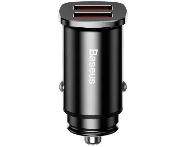 Incarcator Auto Baseus CCALL-DS01 Metalic, 2 x USB, 30W, QC3.0 (Negru)