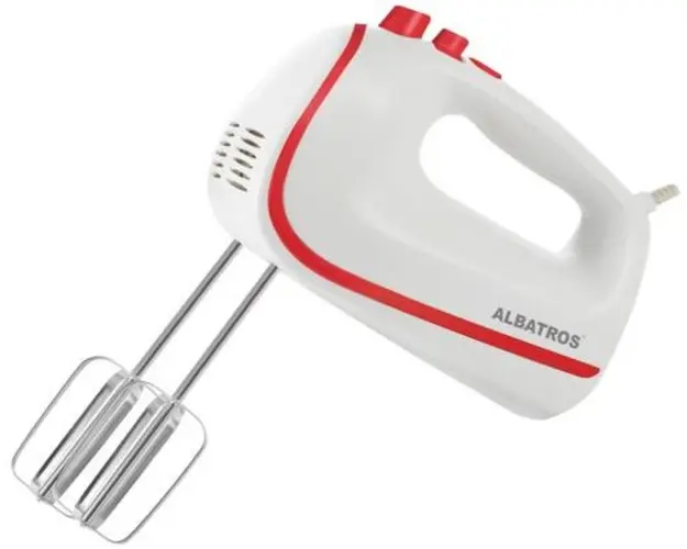 Mixer de mana Albatros MXA450W, 450 W, 5 Viteze (Alb/Rosu)