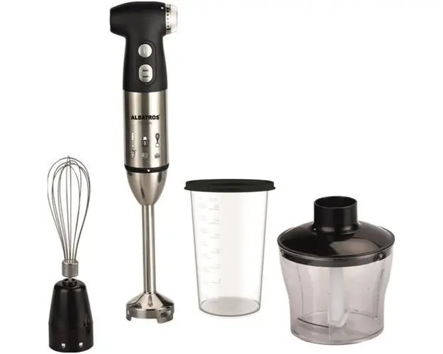 Mixer vertical Albatros MB701B, 700 W, 1 Viteza + Turbo (Negru/Inox)