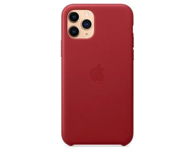 Protectie Spate Apple MWYF2ZM/A pentru Apple iPhone 11 Pro, Piele naturala (Rosu)