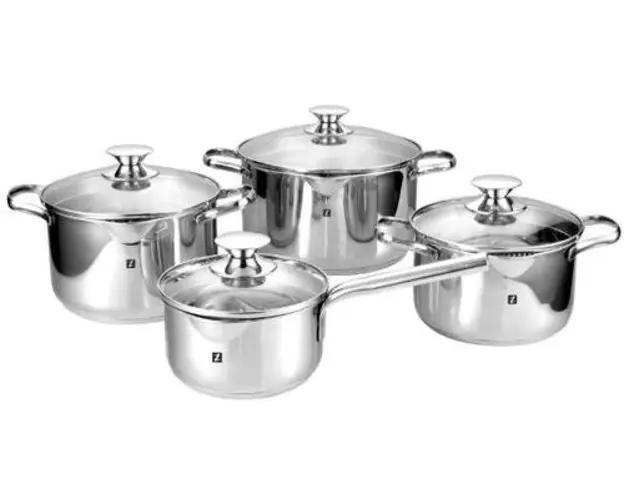 Set vase de gatit Zokura Z1055, 8 piese (Inox)