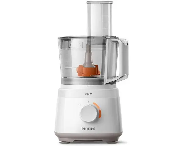 Robot de bucatarie Philips Daily Collection HR7320/00, 700 W, bol 2.1 l, blender 1 l, 2 viteze, 19 functii (Alb)