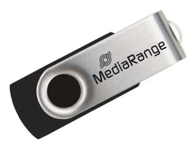 Stick USB MediaRange MR913, 128GB, USB 2.0 (Negru/Argintiu)