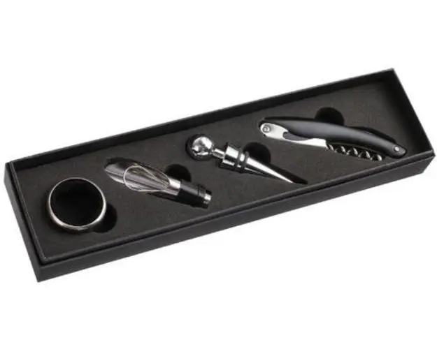 Set de 4 accesorii pentu vin WINNE&CIE GS124 (Argintiu)