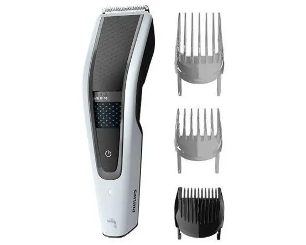Aparat de tuns Philips Hairclipper series 5000 HC5610/15, Lungime 0.5-28 mm, Autonomie 75 min, Tehnologie Trim-n-Flow PRO (Alb/Negru)