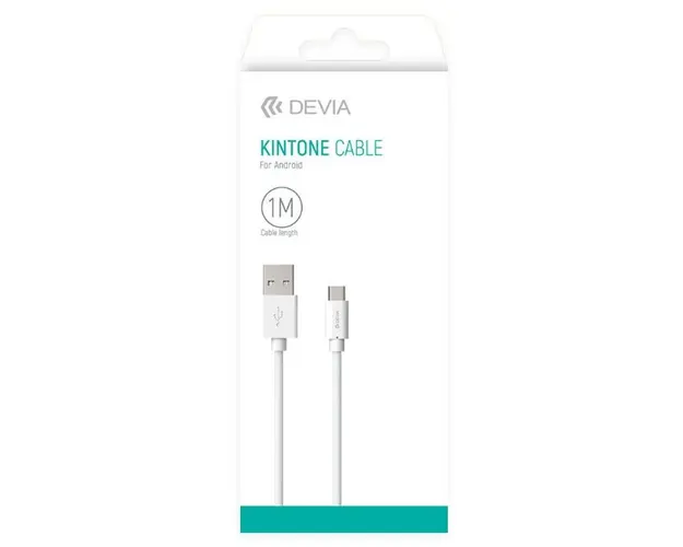 Cablu de date Devia Kintone DVKTMUCWH, MicroUSB, 1 m (Alb)