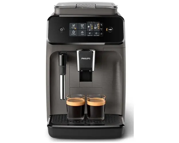 Espressor complet automat Philips EP1224/00, 15 bar, 1.8 L, 12 setari de macinare, Sistem clasic de spumare a laptelui, Afisaj tactil, Compatibil cu Filtru AquaClean, Gri casmir