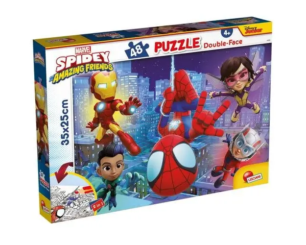 Puzzle de colorat - Paienjenelul Marvel si prietenii lui uimitori (48 de piese)