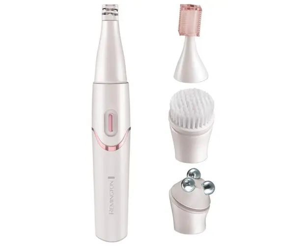 Dispozitiv de ingrijire a tenului Remington Smooth & Silky EP7070, Epilator, Cap masaj, Perie faciala, Trimmer (Alb)