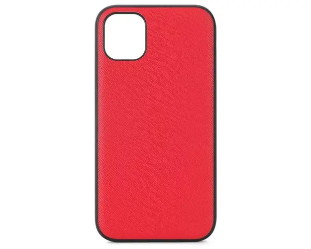 Protectie Spate Meleovo Saffiano Magnetic MLVSFMXIPMRD pentru iPhone 11 Pro Max, placuta metalica integrata (Rosu/Negru)