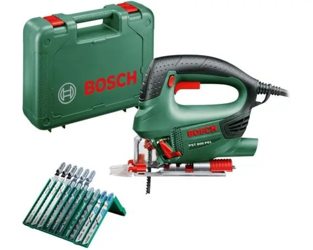 Fierastrau vertical Bosch PST 800 PEL, 530 W, 3000 RPM, 80 mm adancime maxima de taiere + 10 accesorii