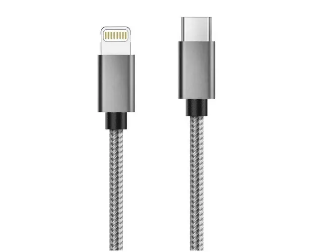 Cablu de date Lemontti LEMCTLMFIGR, Type-C - Lightning MFI, PD Quick Charge, 1.5 m (Gri)