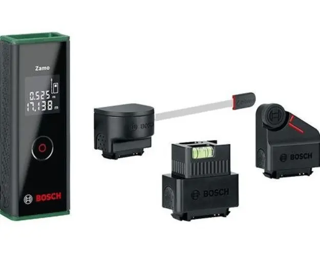 Telemetru cu display Bosch Zamo III, 20 m, ±3 mm precizie, accesorii incluse