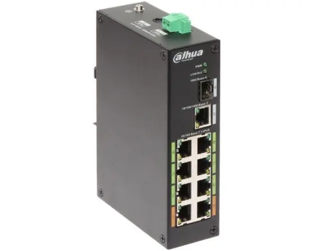 Switch Dahua LR2110-8ET-120, 8 Porturi, PoE, Industrial