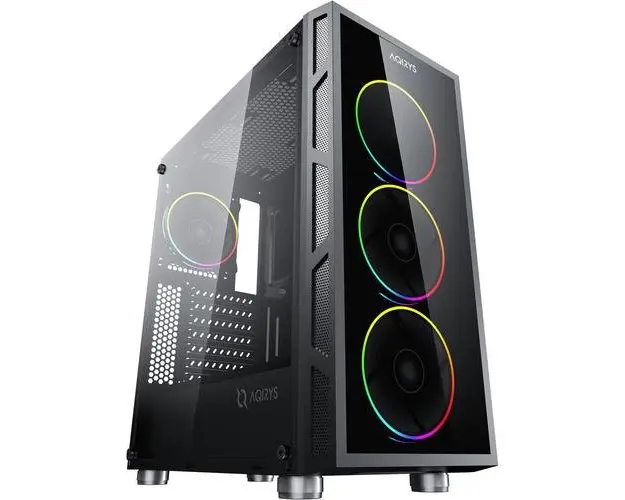 Carcasa AQIRYS Antares, Middle Tower, Tempered Glass, RGB (Negru)