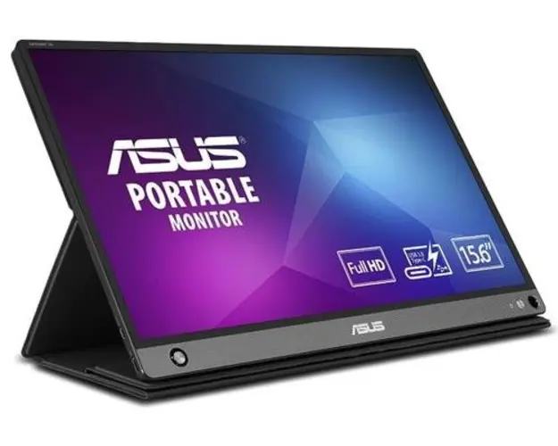 Monitor Portabil IPS LED ASUS 15.6inch MB16AHP, Full HD, USB Tip-C, Micro-HDMI, Boxe (Negru)