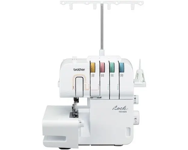 Masina de surfilat electromecanica Brother 1034DXVM1, 5 Cusaturi, 4 Mosoare, 1300 Imp/min, Iluminare LED (Alb)