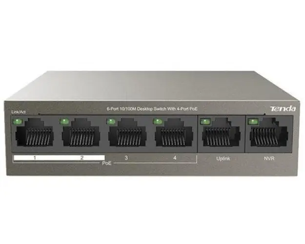Switch Tenda TEF1106P-4-63W, 6 Porturi, PoE