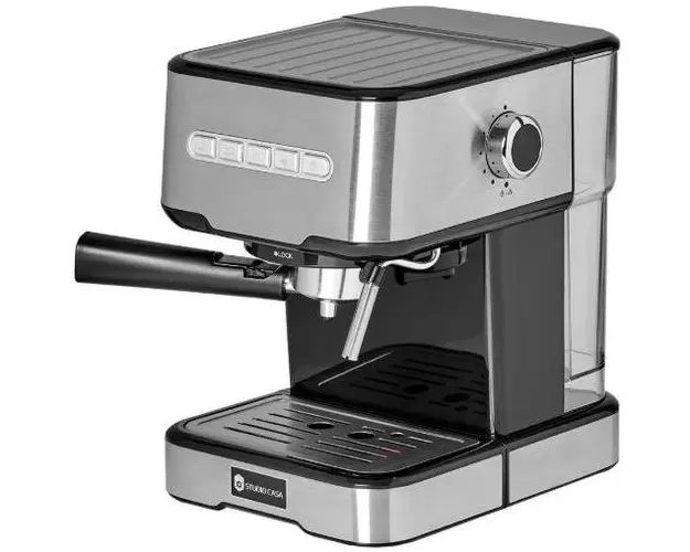 Espressor cu pompa Studio Casa MIO SC2001, 15 bar, 850 W, Rezervor 1.2L (Inox)