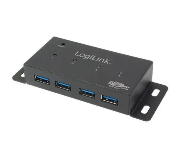 Hub USB Logilink UA0149, 4 x USB 3.0 (Negru)