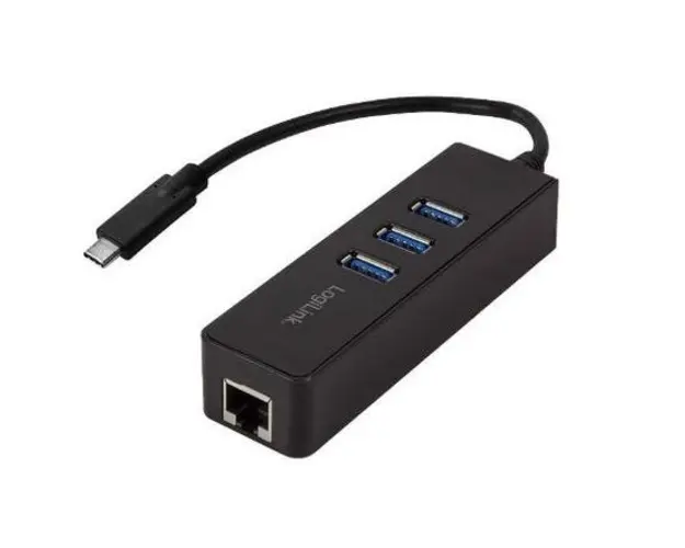 Hub USB Logilink UA0283, 1 x RJ-45, 1 x USB 3.0 (Negru)
