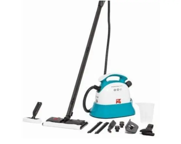 Aparat de curatat cu aburi Daga Di4 Steam Clean Caddy 2 in 1, 1500 W, 4 bar, capacitate 1.1 l, autonomie 25 min, dubla utilizare, 10 accesorii (Alb/Albastru)