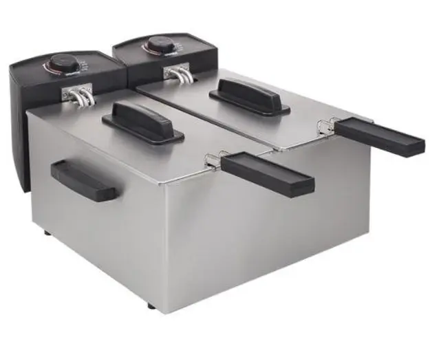 Friteuza cu 2 compartimente Princess 0118312301001, 2x 1800 W, 6 l (Argintiu)