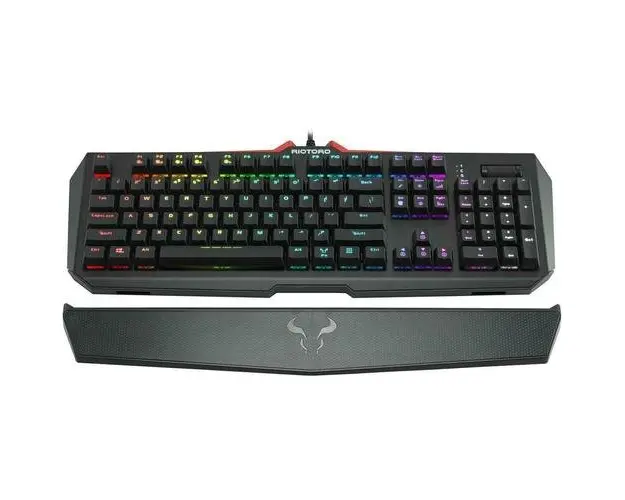 Tastatura Gaming Mecanica Riotoro Ghostwriter Elite Cherry MX Red, USB, iluminare RGB (Negru)