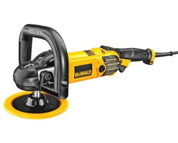 Masina de polisat DeWalt DWP849X-QS, 1250 W, 230 mm diametru disc, M14 sistem prindere + taler velcro + husa din lana + maner tip toarta + maner lateral orizontal