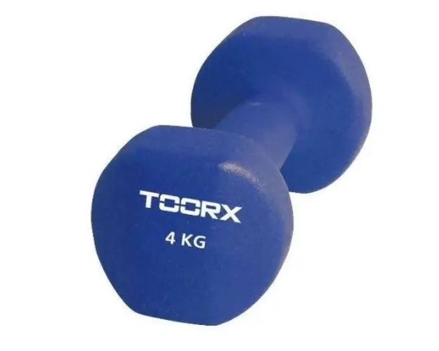 Gantera TOORX MN-4, Neopren, 4 kg (Albastru)