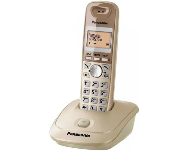 Telefon Fix Panasonic KX-TG2511PDJ, display LCD, memorie 50 numere, 5 melodii (Bej)