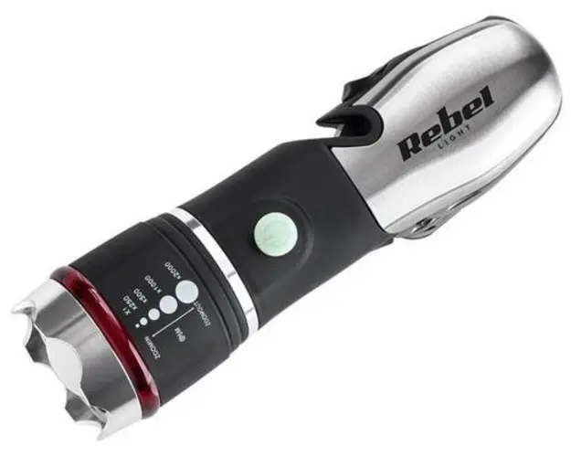 Lanterna Multifunctionala Rebel URZ0919, 3W (Negru/Argintiu)