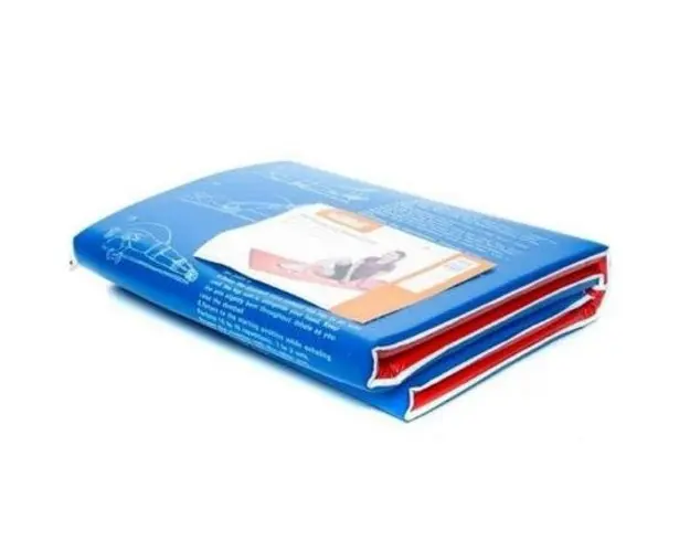 Saltea Aerobic TOORX MAT-GE, 16 exercitii ilustrate (Rosu/Albastru)