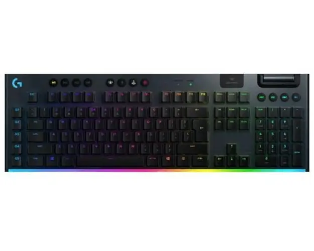 Tastatura mecanica gaming Logitech G915, Ultraslim, Lightspeed Wireless, Lightsync RGB, Switch Clicky (Negru)