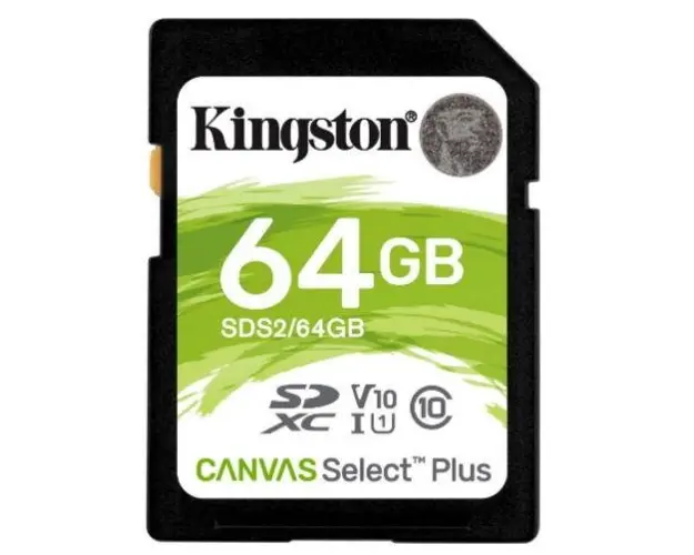 Card de memorie Kingston SDXC Canvas Select Plus 100R, 64GB, Class 10, UHS-I U1 V10